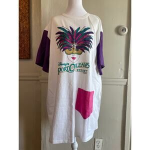 Vintage 80s 90s WDW Port Orleans Restort Mardi Gras Shirt One Size